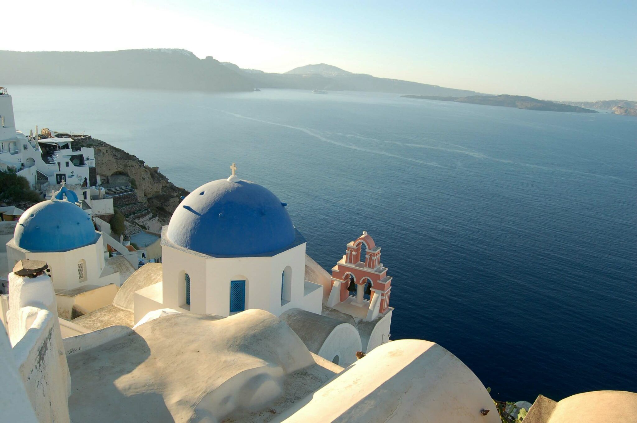 blue Mykonos rooftops